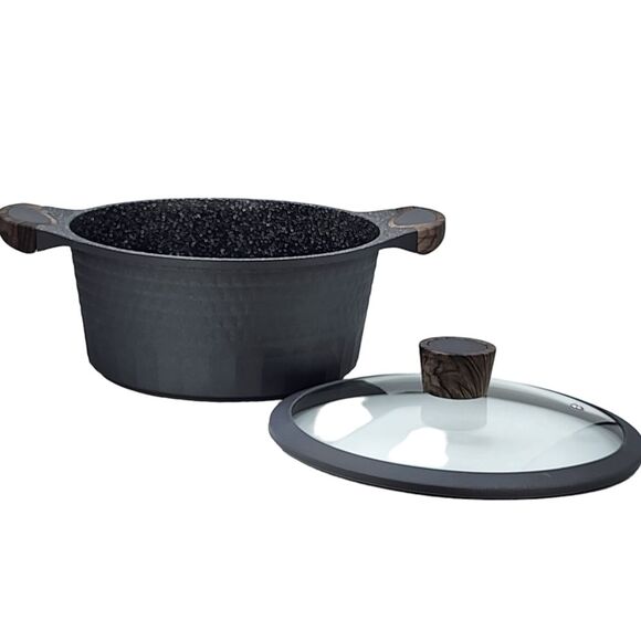 D&W‎ Premium Cookware 9.5in Stock Pot Casserole with Lid Non-stick 4.5QT Black - Picture 6 of 14